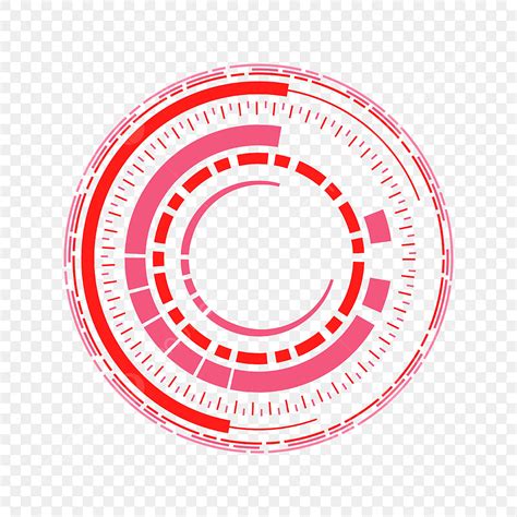 technological decorative red circle border, Red technology border png images with transparent background