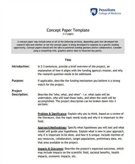 Template Concept Paper