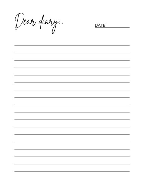 Template Of A Diary