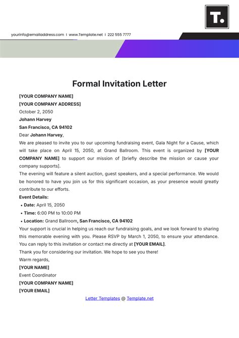 Template Of Letter