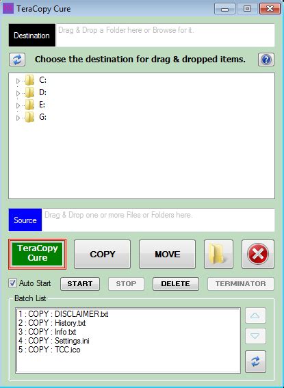 teracopy batch script, Script error in teracopy and fire file copy · issue #73 · tablacus