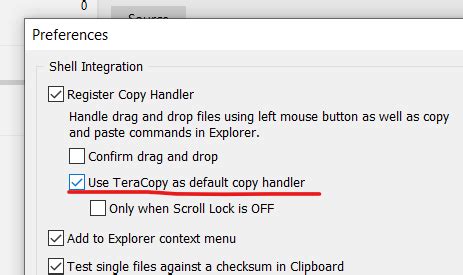 teracopy default copy handler, Setting the default copy handler for teracopy (fastcopy) on tech