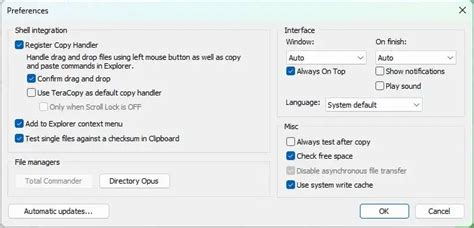 teracopy transfer options, Teracopy for windows