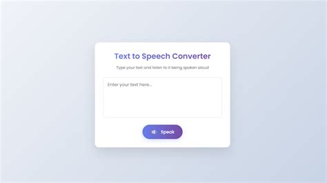 text to speech converter website design, Text to speech converter in html css & javascript