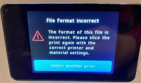the file format is incorrect, 