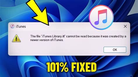 the file itunes cannot be read, Fix : the file itunes library.itl cannot be read because it was created