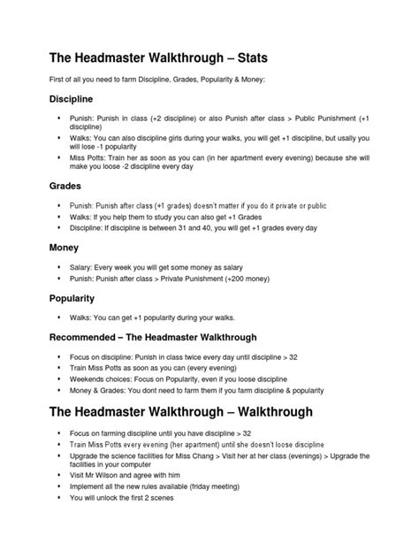 The Headmaster Walkthrough