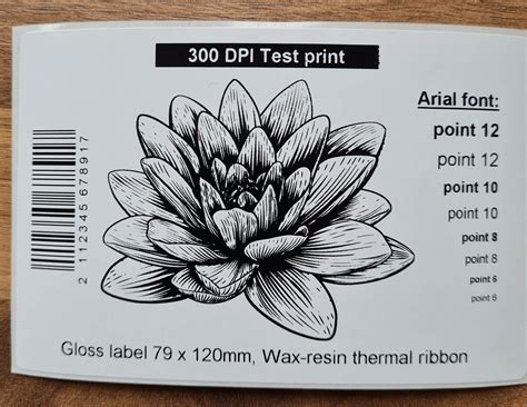 thermal label printer test print, Thermal label printer