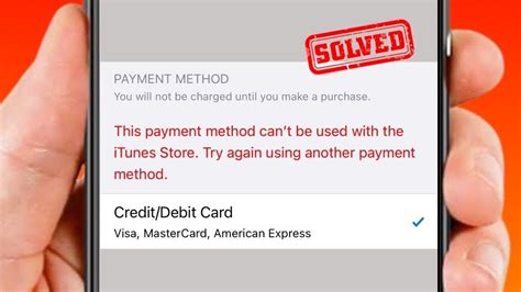 this payment method can't be used with itunes, Fix this payment method cannot be used with the itunes store