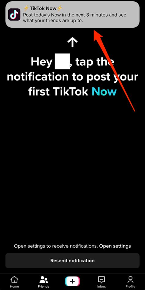 tik tok notification buttin, Tik tok notification