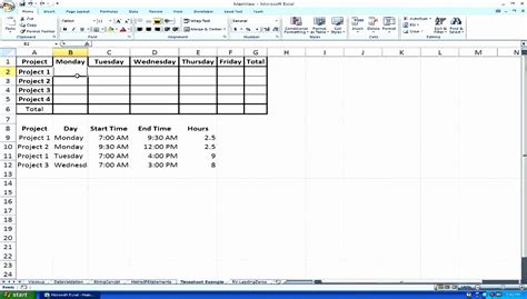 Time Clock Template Excel