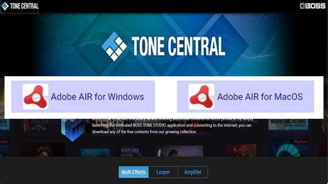 tone studio needs adobe air, Boss tone studio manual