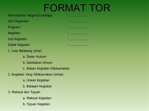 tor singkatan dari apa, Detail contoh tor kegiatan workshop koleksi nomer 11