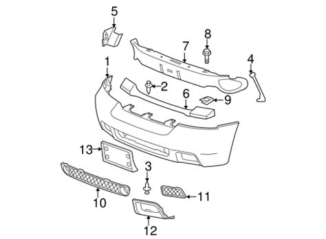 trailblazer front bumper diagram 