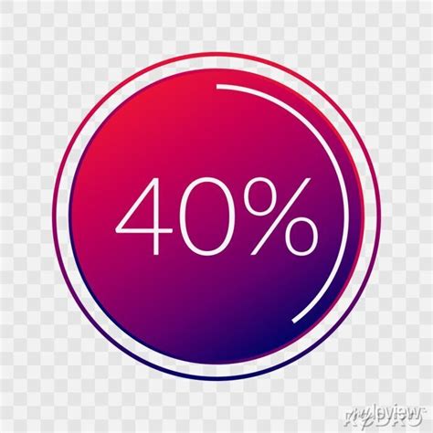 transparent backround 40 percent circle red, Discount 40 percent red offer in 3d 8880253 png