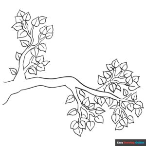 tree branch coloring sheet, Tree branch coloring page