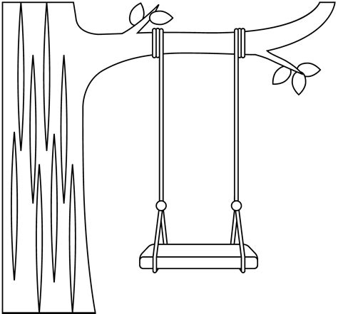 tree swing coloring pages, Tree swing colouring pages