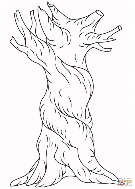 tree trunk coloring picture, Coloring tree clipart trunk kids pages stump white adults cliparts clip birthday library print. Tree trunk coloring page