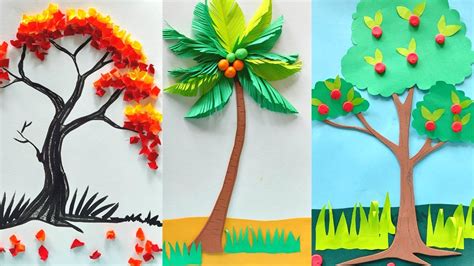 tree using colored paper, Spoon & tamago
