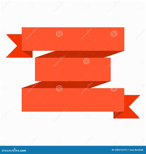 tripple ribbon banner vector, Flag orange triple ribbon banner. three rows. flat vector illustration