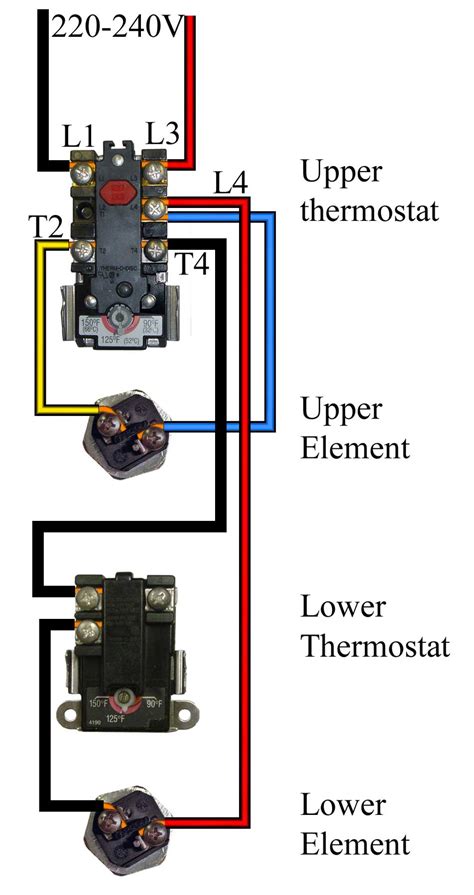typical wiring electric hot water heater 