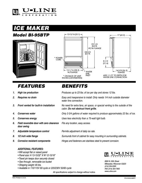 u-line ice maker manual