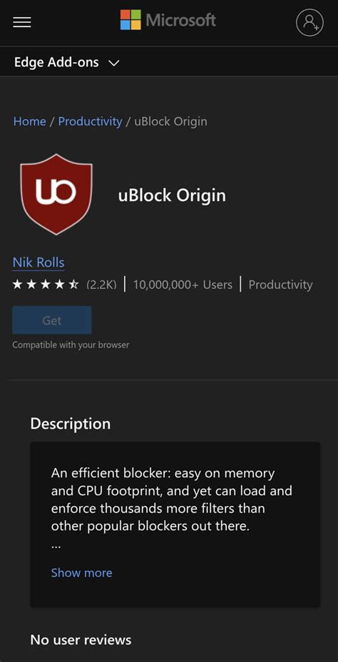 ublock adblocker edge, Ublock origin adblocker now available for microsoft edge via the store. Ublock microsoft
