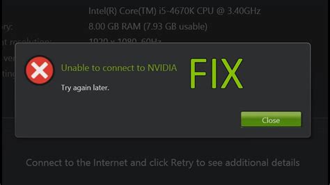 unable to connect to nvidia, [solved] geforce experience: unable to connect to nvidia error