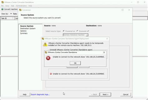 unable to connect to the network share admin, Pc物理机 迁移至 esxi ：vmware unable to connect to the network share \admin. Network unable virtual machine into admin