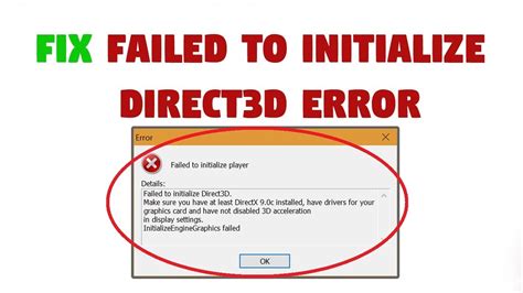 unable to initialize direct3d 9, Unable to initialize direct3d prototype 2