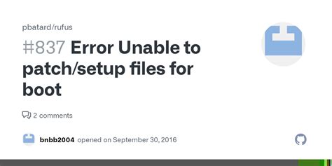 unable to patch setup files for boot rufus, 