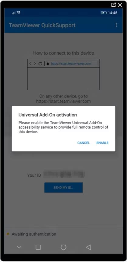 universal add-on activation teamviewer, Teamviewer's quicksupport app now supports remote control for many