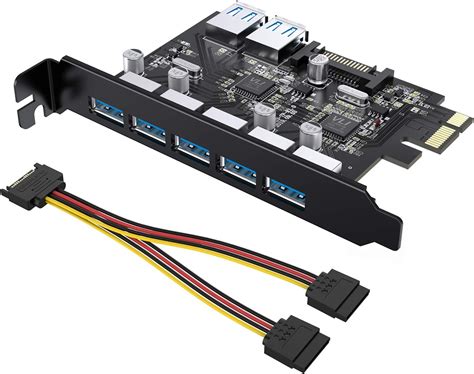 usb 3 pci connector, Amazon.com: inateck superspeed 4 ports pci-e to usb 3.0 expansion card. Pci express ports cable sata connector
