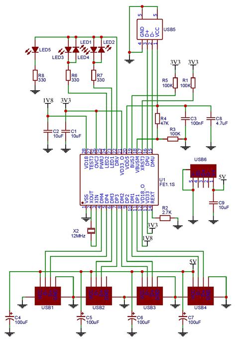 usb hub schematic 