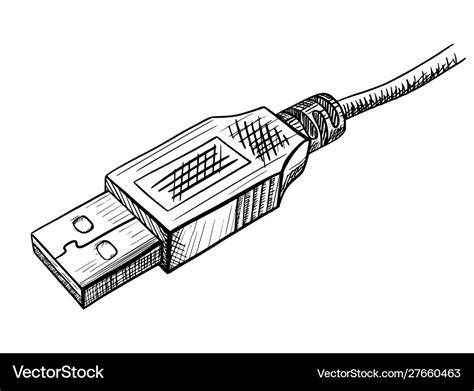 usb port drawing, Usb port line continuous drawing vector. one line usb port vector