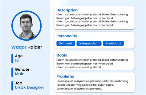 user persona ui/ux, User persona ux ui on behance
