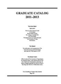Utsa Graduate Catalog