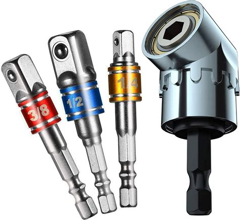 variable angle impact wrench adapter, Hand tools 1/4in 105 degree adjustable angle adapter corner screwdriver