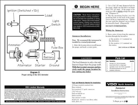 vdo gauge wiring 