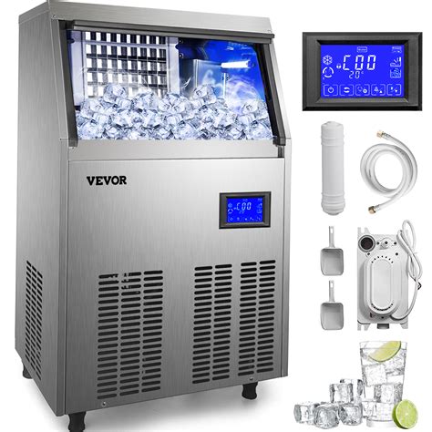 vevor commercial ice maker 24h stainless steel ice machine storage