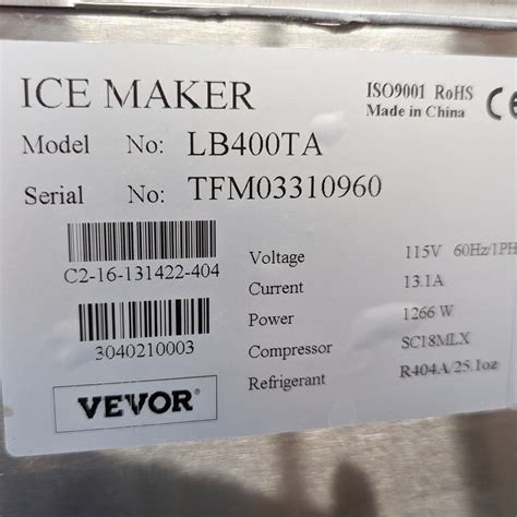 vevor ice machine lb400ta