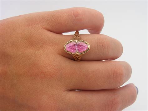 vintage pink ice ring