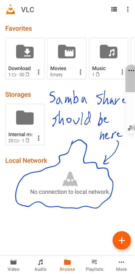 vlc android local network directory is empty, 