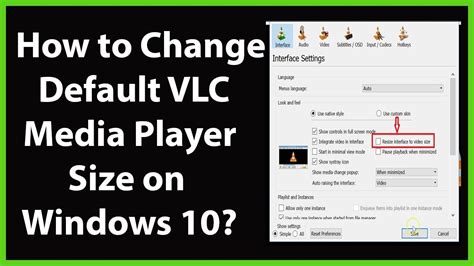 vlc change default window size, 