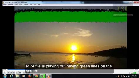 vlc player got green line, 