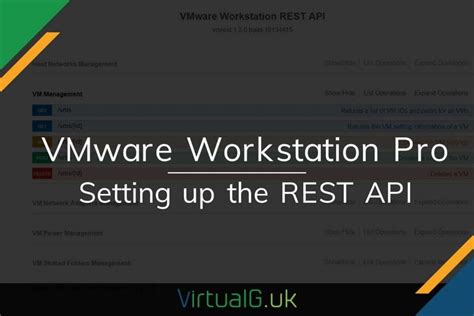 vmware workstation api, Setting up and using the workstation 15 pro rest api