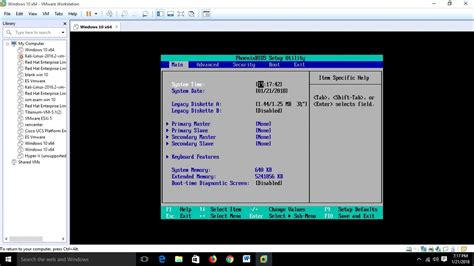vmware workstation player bios settings, How to access bios screen on vmware workstation pro