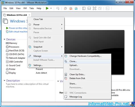 vmware workstation pro clone vm, Cloner des machines virtuelles (clones complets ou liés) avec vmware