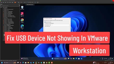 vmware workstation usb device not showing up, 