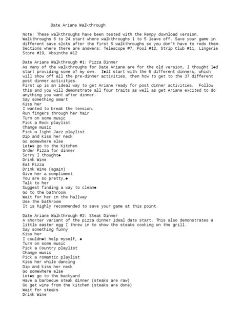 Walkthrough Date Ariane